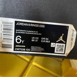 Blue and white Jordan 6